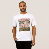 Kleurrijke Tribal Aztec Patroon Boho Geometrisch T-shirt (Voorkant volledig)
