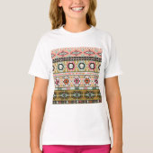 Kleurrijke Tribal Aztec Patroon Boho Geometrisch T-shirt (Voorkant)