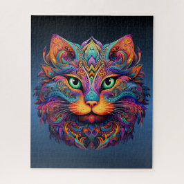 Kleurrijke Tribal Cat - Levendige Boho Cat Legpuzzel