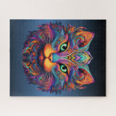 Kleurrijke Tribal Cat - Levendige Boho Cat Legpuzzel (Horizontaal)