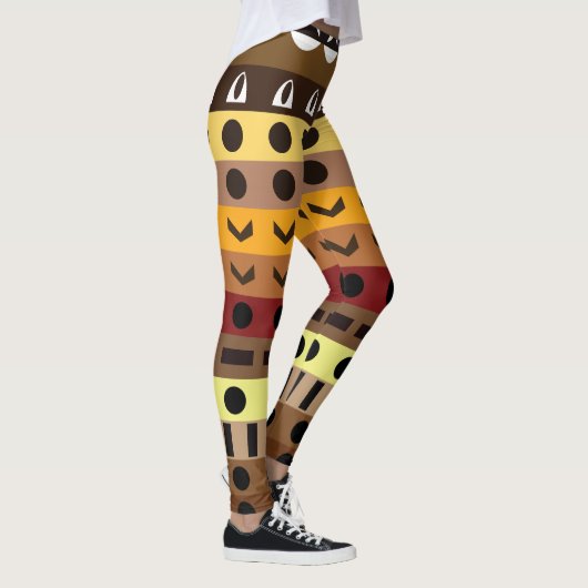 Kleurrijke Tribal Deco Art Patroon Leggings (Rechts)