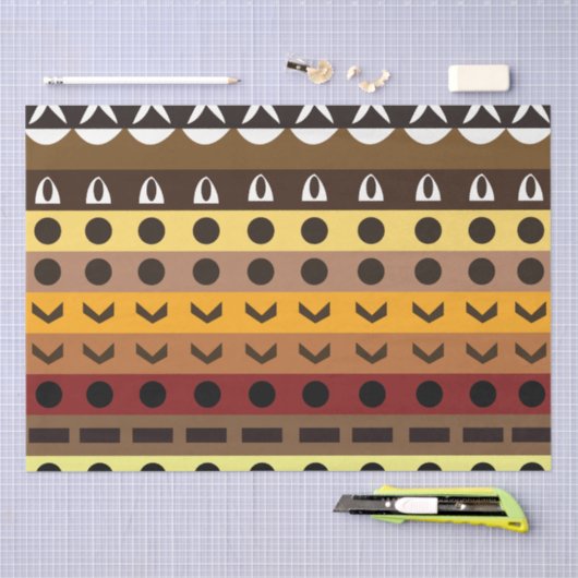 Kleurrijke Tribal Deco Art Patroon Tissuepapier (Craft)