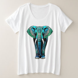 Kleurrijke Tribal Elephant - Artistic Wildlife Grote Maat T-shirt