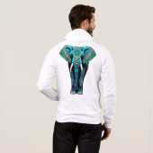 Kleurrijke Tribal Elephant - Artistic Wildlife Hoodie (Achterkant volledig)