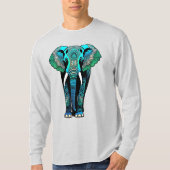 Kleurrijke Tribal Elephant - Artistic Wildlife T-shirt (Voorkant)