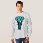 Kleurrijke Tribal Elephant - Artistic Wildlife T-shirt (Voorkant volledig)
