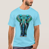Kleurrijke Tribal Elephant - Artistic Wildlife T-shirt (Voorkant)