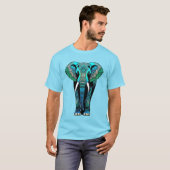 Kleurrijke Tribal Elephant - Artistic Wildlife T-shirt (Voorkant volledig)