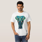 Kleurrijke Tribal Elephant - Artistic Wildlife T-shirt (Voorkant volledig)
