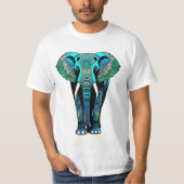 Kleurrijke Tribal Elephant - Artistic Wildlife T-shirt (Voorkant)