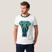 Kleurrijke Tribal Elephant - Artistic Wildlife T-shirt (Voorkant volledig)
