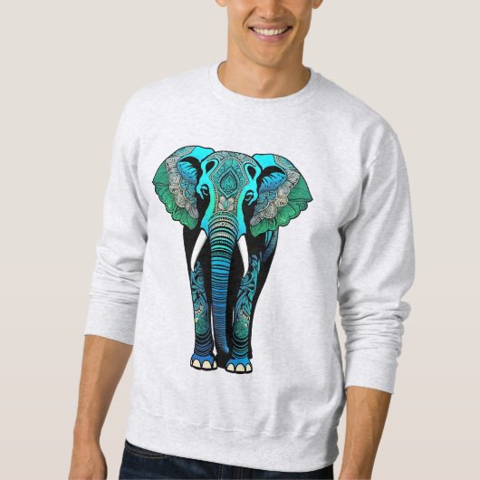 Kleurrijke Tribal Elephant - Artistic Wildlife Trui (Voorkant)