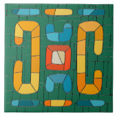 Kleurrijke Tribal Mozaïek Kunst Tegeltje (Voorkant)