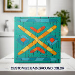 Kleurrijke Tribal Mozaïek Kunst Tegeltje<br><div class="desc">Kleurrijke Tribal Mozaïek Art. Pas de achtergrondkleur aan uw decor aan.</div>
