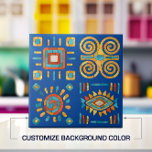 Kleurrijke Tribal Mozaïek Kunst Tegeltje<br><div class="desc">Kleurrijke Tribal Mozaïek Art. Pas de achtergrondkleur aan uw decor aan.</div>