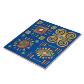 Kleurrijke Tribal Mozaïek Kunst Tegeltje (Zijkant)