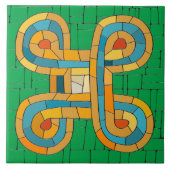 Kleurrijke Tribal Mozaïek Kunst Tegeltje (Voorkant)