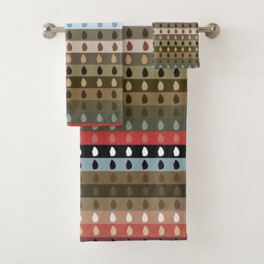 Kleurrijke Tribal Stripe Bad Handdoek (Insitu)