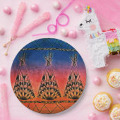 Kleurrijke Tribal Teepees Art Boho Design Papieren Bordje (Feest)