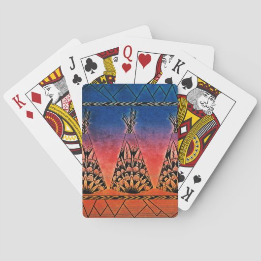 Kleurrijke Tribal Teepees Art Boho Design Speelkaarten (Achterkant)