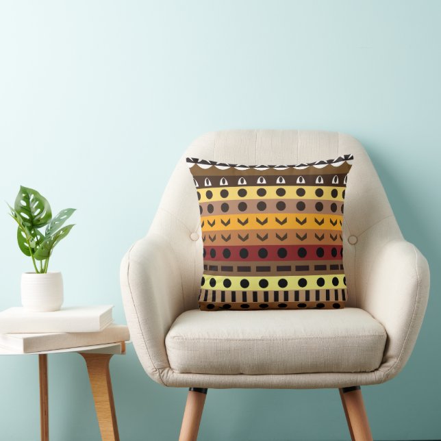Kleurrijke Tribale Deco Kunst  Kussen (Stoel)