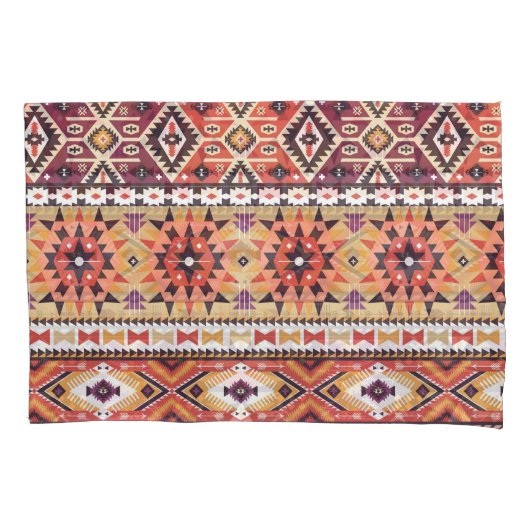 Kleurrijke tribale stijl, levendig naadloos patroo kussensloop (Voorkant)