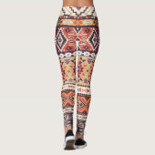 Kleurrijke tribale stijl, levendig naadloos patroo leggings (Achterkant)