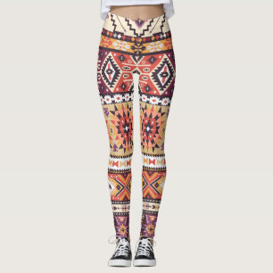 Kleurrijke tribale stijl, levendig naadloos patroo leggings