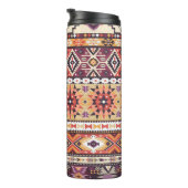 Kleurrijke tribale stijl, levendig naadloos patroo thermosbeker (Geroteerd rechts)