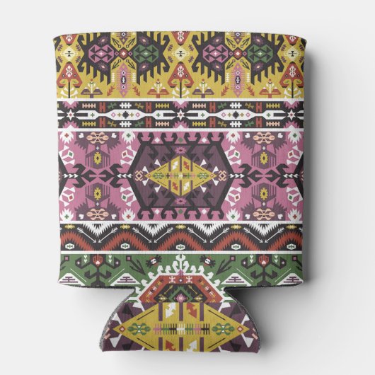 Kleurrijke tribale stijl, naadloos patroon. blikjeskoeler (Achterkant)