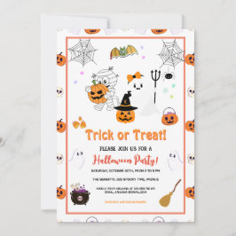 Kleurrijke Trick or treat Kind Halloween Party Kaart