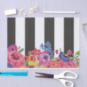 Kleurrijke, trillende streep Floral collage Tissuepapier (Craft)