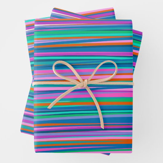 Kleurrijke trilstrips in heldere zomerkleuren inpakpapier vel (In situ)