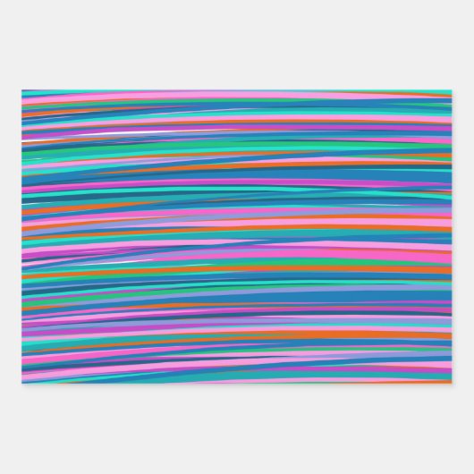 Kleurrijke trilstrips in heldere zomerkleuren inpakpapier vel (Voorkant)