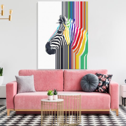 Kleurrijke trilstrips voor Zebra Canvas Afdruk (Insitu (Woonkamer))