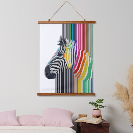 Kleurrijke trilstrips voor Zebra Hangend Wandkleed (Slaapkamer)