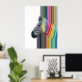 Kleurrijke trilstrips voor Zebra Poster (Thuiskantoor)