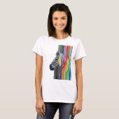 Kleurrijke trilstrips voor Zebra T-shirt (Voorkant volledig)