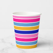 Kleurrijke tripe partij papieren bekers (Achterkant)