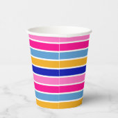 Kleurrijke tripe partij papieren bekers (Rechts)