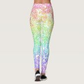 Kleurrijke Trippy Boho Hippie Groovy Regenboog Mar Leggings (Achterkant)
