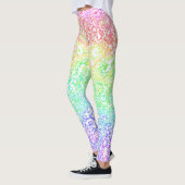 Kleurrijke Trippy Boho Hippie Groovy Regenboog Mar Leggings (Links)