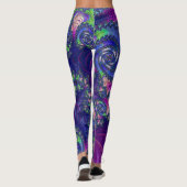 Kleurrijke Trippy Boho Jewel Tone Regenboog Fracta Leggings (Achterkant)