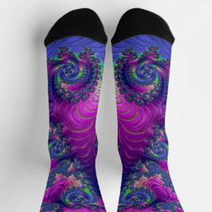 Kleurrijke Trippy Boho Juweeltoon Regenboog Fracta Sokken