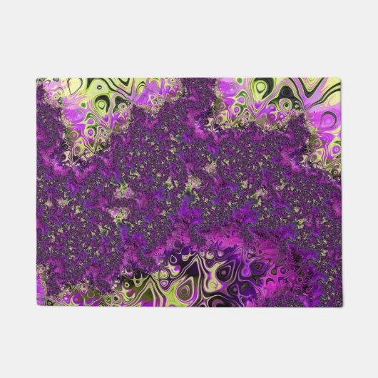 Kleurrijke trippy funky fractal kunst met veel con deurmat (Voorkant)