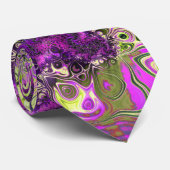 Kleurrijke trippy funky fractal kunst met veel con stropdas (Opgerold)