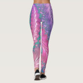 Kleurrijke Trippy Funky Jewel Tone Spiral Fractal Leggings (Achterkant)
