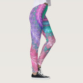 Kleurrijke Trippy Funky Jewel Tone Spiral Fractal Leggings (Rechts)