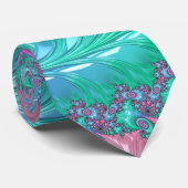 Kleurrijke Trippy Funky Jewel Tone Spiral Fractal Stropdas (Opgerold)