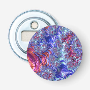 Kleurrijke Trippy Groovy Digitale Abstracte Fracta Button Flesopener